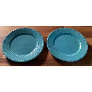 Royal Norfolk Dessert Salad Appetizer 7.5" Turquoise Plates Set Of 2